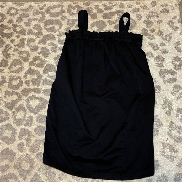 EVERLANE Paper Bag Dress Black Elastic Top Pockets Mini Adjustable Strap Medium - Picture 6 of 8